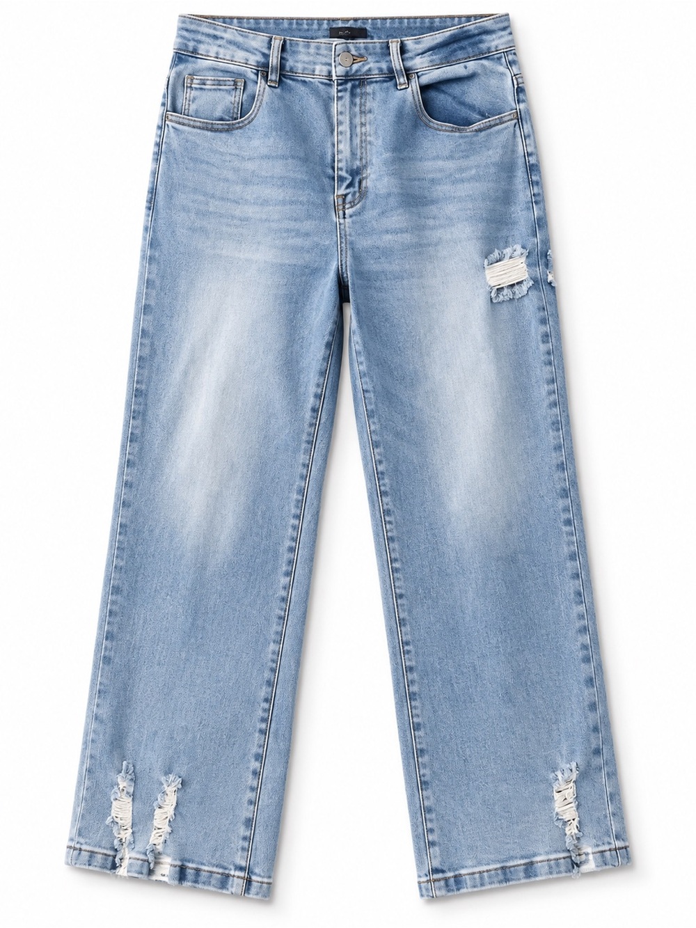 Zenobia High Waist Wide Leg Jeans Light Wash Stretch Denim